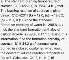 Burning Reaction Of Sucrose