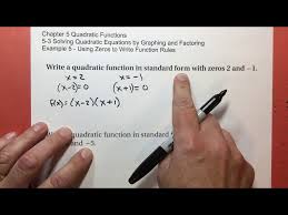 Solving Quadratic Equations By Graphing
