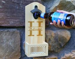 Personalized Beer Opener Natural Wood