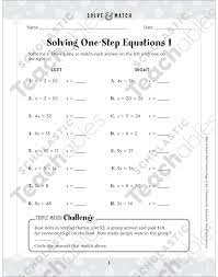 Solving One Step Equations Solve