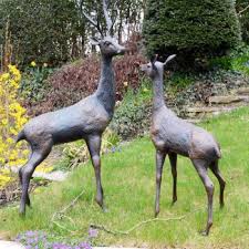 Classic Stag Deer 79cm Bronze Metal