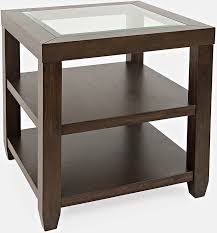 Jofran Urban Icon Glass Inlay End Table With Storage