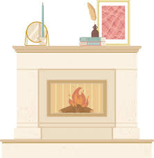 Stone Fireplace Vector Art Icons And