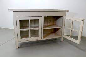 Reclaimed Wood Media Cabinet With Glass