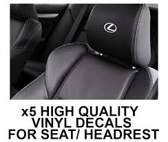 5x Lexus Car Headrest Stickers Vinyl