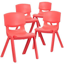 Red Plastic Stackable School Chair