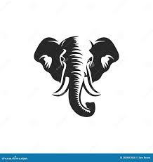 Elephant Face Logo With A Trunk Clip