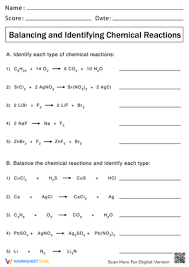Reaction Worksheet Answers