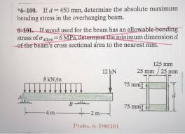 solved 6 100 if d 450 mm determine