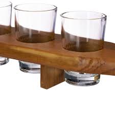 Wooden Shot Paddle Board With 6 Glasses