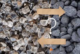 Lava Rock And Fire Glass In A Fire Pit