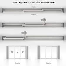 Jeld Wen V4500 Multi Slide 105 In X 96 In Right Hand Low E White Vinyl 3 Panel Prehung Patio Door