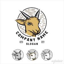 Simple Goat Head Logo Vector Animal