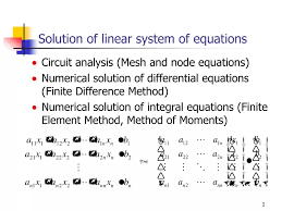 Solution Of Linear System Of Equations