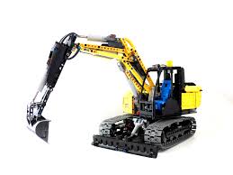 lego moc full rc excavator powered by