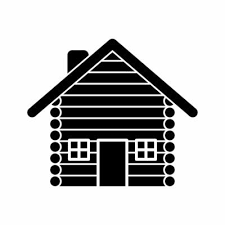 Wooden House Silhouette Vector Log