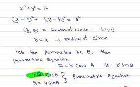 Q1 Parametric Equation Of Circle X2