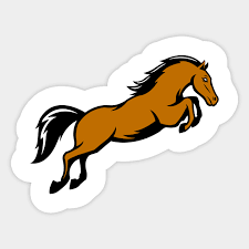 Jumping Brown Horse Logo Horse