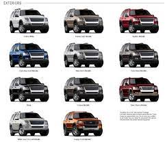 Ford Explorer Paint Charts