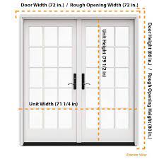 Jeld Wen 72 In X 80 In W 5500 Contemporary White Clad Wood Left Hand 15 Lite French Patio Door W Unfinished Interior