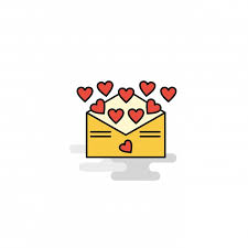 Flat Love Letter Icon Vector