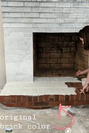 Chalk Paint Whitewash Brick Fireplace