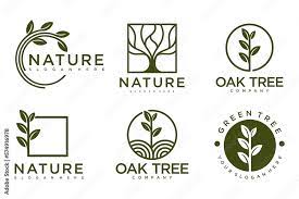 Tree Logo Icon Set Design Garden Plant