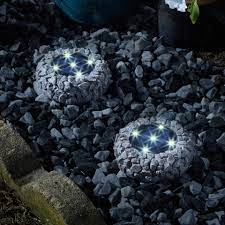 Solar Petra Rock Garden Up Lights 2 Pack