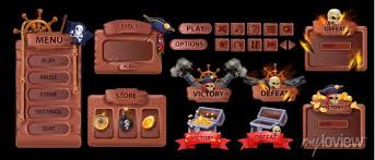 Wooden Pirate Game Ui Icon Set Corsair