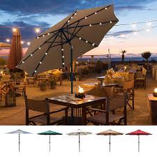 24 Led Parasol Umbrella Solar Powered