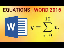How To Insert Equations In Word 2016