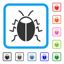 Bug Icon Flat Gray Pictogram Symbol In