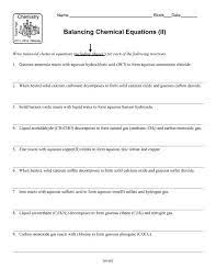 Balancing Chemical Equations Ii