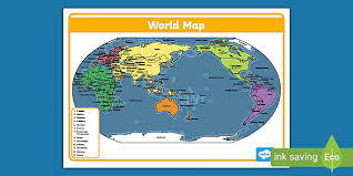 Australian Centred World Map Year 2