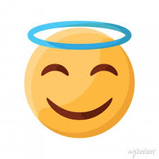 Halo Happy Fun Face Emoji Flat Icon