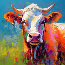 Abstract Cow Painting By De Mooiste