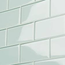 Ivy Hill Tile Contempo Seafoam 3 In X 6 In X 8 Mm Polished Glass Subway Tile 32 Pieces 4 Sq Ft Box