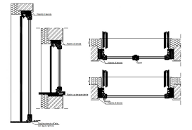 Glass Sliding Door Detail Drawing In