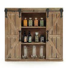 Luxenhome Wood Farmhouse Storage Wall Cabinet