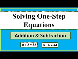 How To Solve One Step Equations With