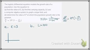 Solved Growth And The Logistic Equation