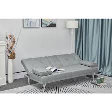 67 In Width Gray Fabric Full Size Sofa