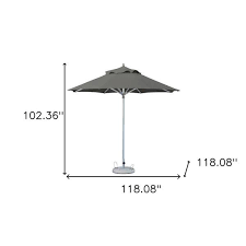 Homeroots 10 Ft Market Patio Umbrella In Charcoal