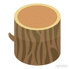 Wood Stump Icon Isometric Of Wood
