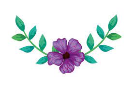 Cute Flower Purple With Branches And