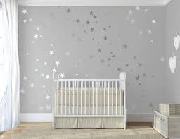 Silver Confetti Stars Stick On Wall Art