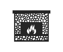 Fireplace Firewood Black Minimalist