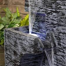 Sunnydaze Decor 32 Contemporary Cascading Tower Water Fountain With Led Lights