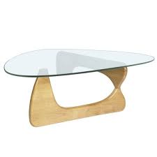 Solid Wood Bottom Glass Coffee Table