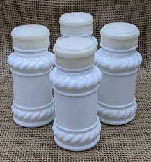 Milk Glass Spice Jars Set Of 4 Vintage